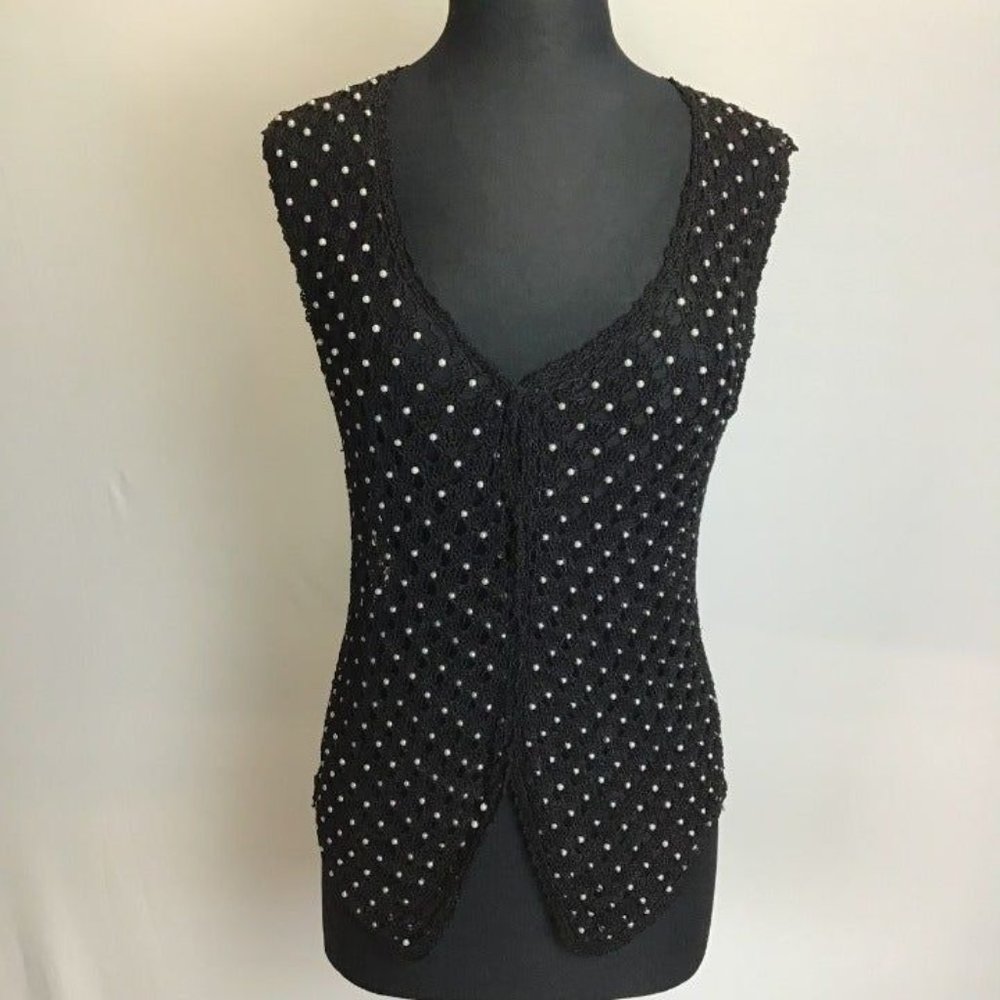 Crochet and Pearl Long Vest